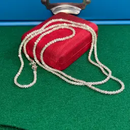 Milor Italy Sterling 925 Silver Popcorn Chain Necklace Bright Brilliant 35 Inch