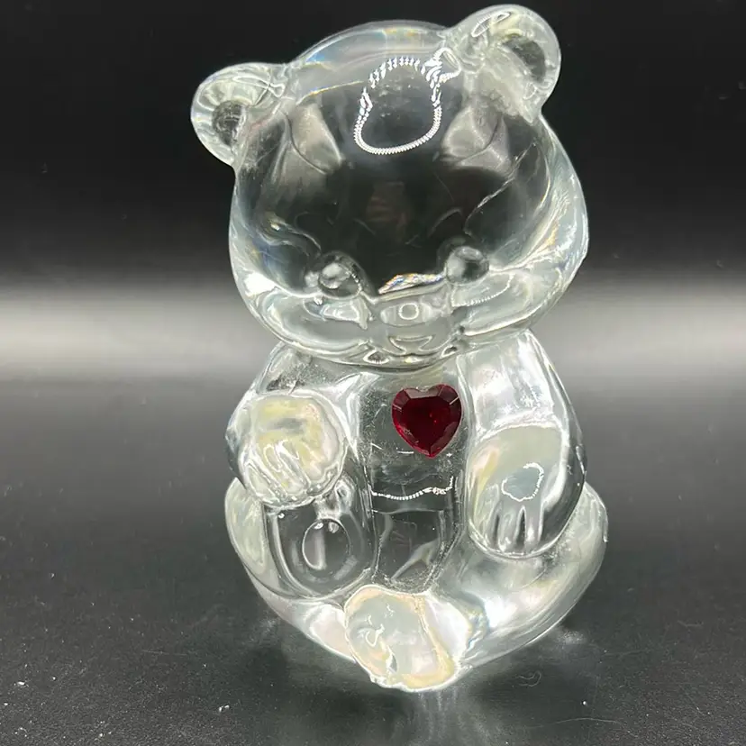Fenton Art Glass Bear With Red Heart
