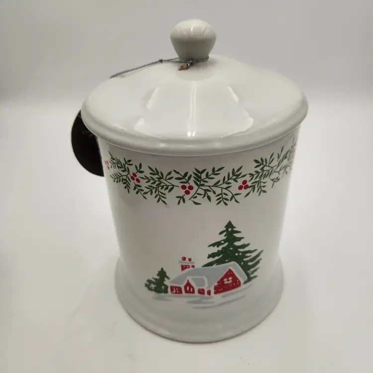 Vintage Martha Stewart Everyday Winter Jubilee Discontinued 10" Cookie Jar