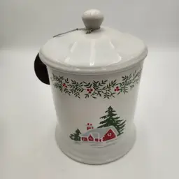 Vintage Martha Stewart Everyday Winter Jubilee Discontinued 10" Cookie Jar