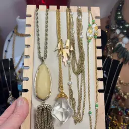 Lot Of 5 Gold Tone Necklaces-