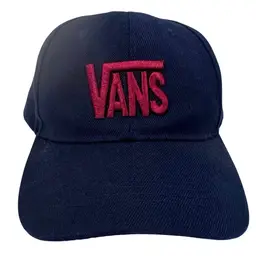VANS Off The Wall Brand Embroidered Maroon Script Dark Blue Snapback - Unisex