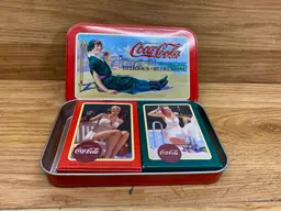 Vtg 2001 Coca Cola Set Of 2 Decks Bathing Beauty Playing Cards In Tin Box