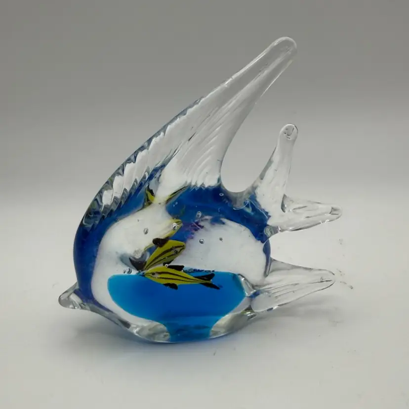 Vintage Hand-Blown Glass Fish Paperweight