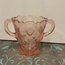 Fenton Reverse Strawberry Double Handle Dish