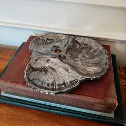 Silverplate Shell Bonbon Serving Dish with Candle Holder