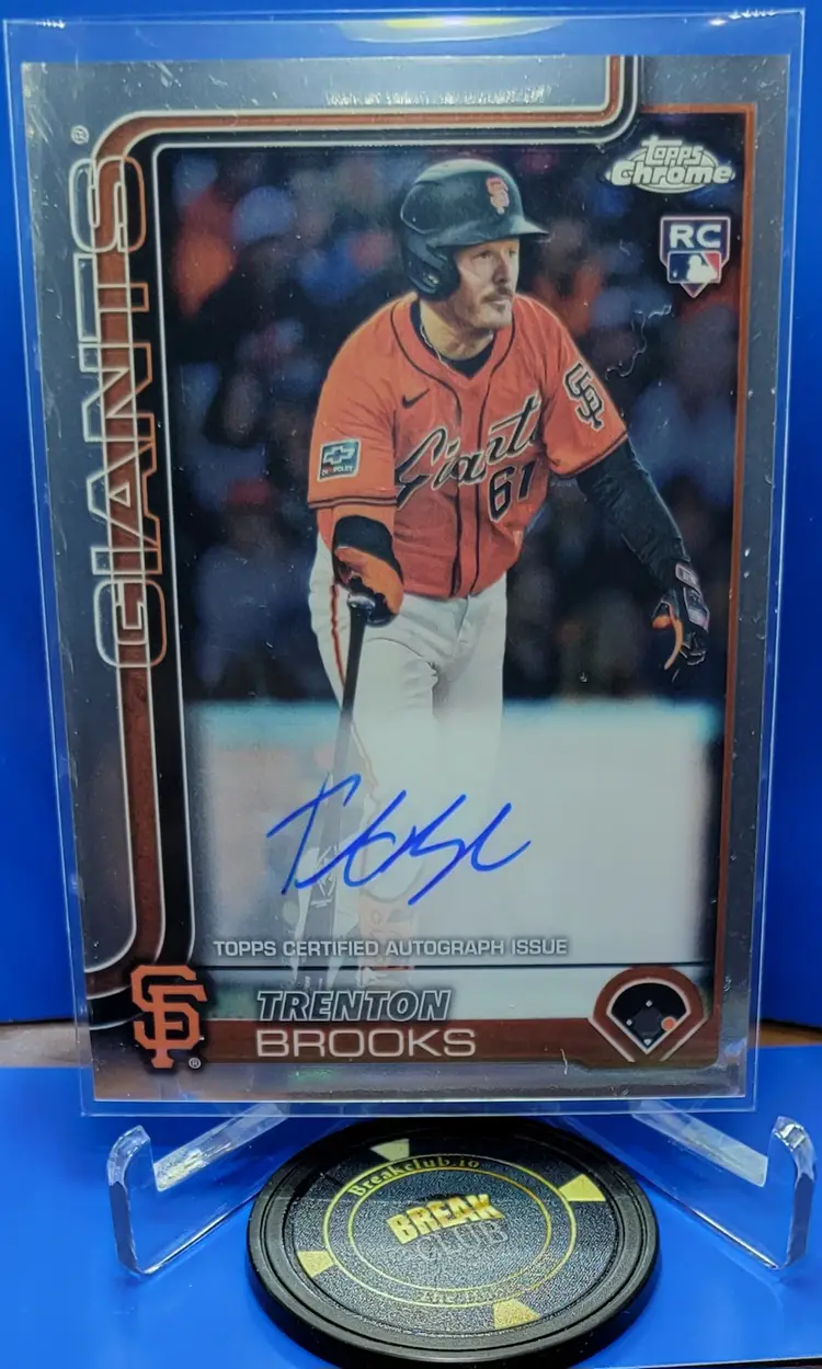 Trenton Brooks 2025 Topps Chrome Rookie Auto #RA-TBR RC San Francisco Giants