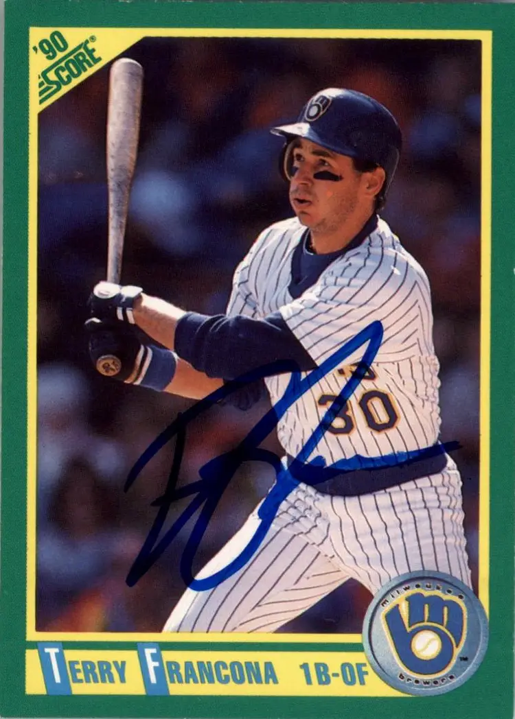 Terry Francona Signed Milwaukee Brewers 1990 Score #216