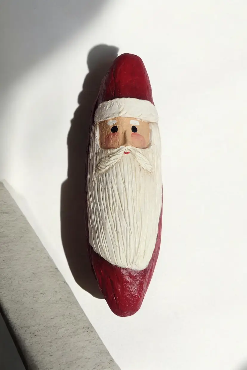 Handmade Folk Art Santa Driftwood from Lake Barkley TN 7.5in Vintage 90s Holiday