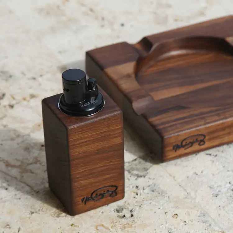 Solid walnut wood cigar torch