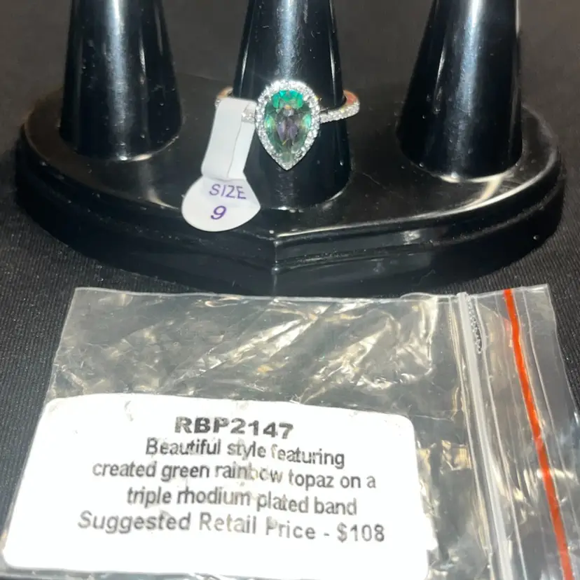 Bomb Party 2147 Green Rainbow Topaz Size 9