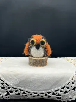 Made By Me Needle Felted Little Brown Owl 2” X 1.75”