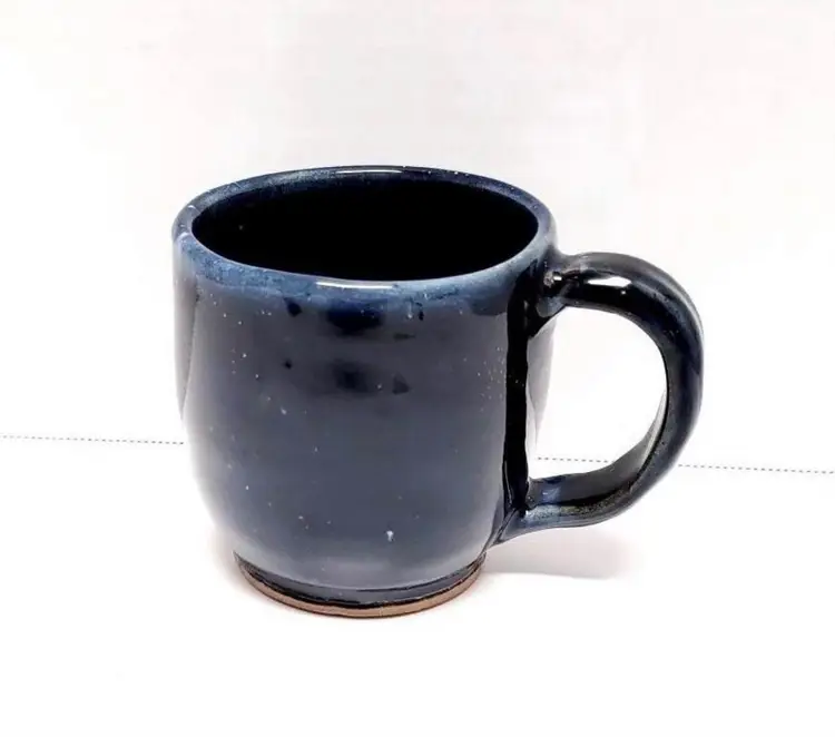Handmade Studio Pottery Mug Cobalt Blue Glaze/Heavy Weight/Coffee Mug/Tea Mug/Pottery/Artist Signed
