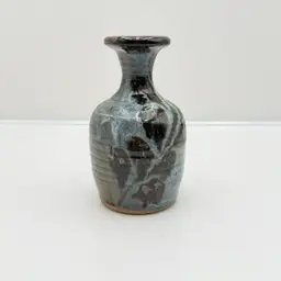 Gray and Brown Studio Art Pottery Signed Vase