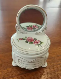 VTG Ceramic Dresser Shaped Trinket Box