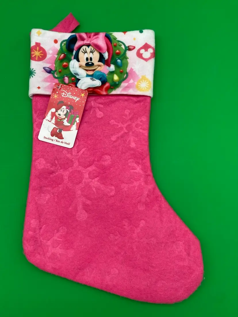 Disney Pink Minnie Mouse Christmas Stocking - New w/ Tags