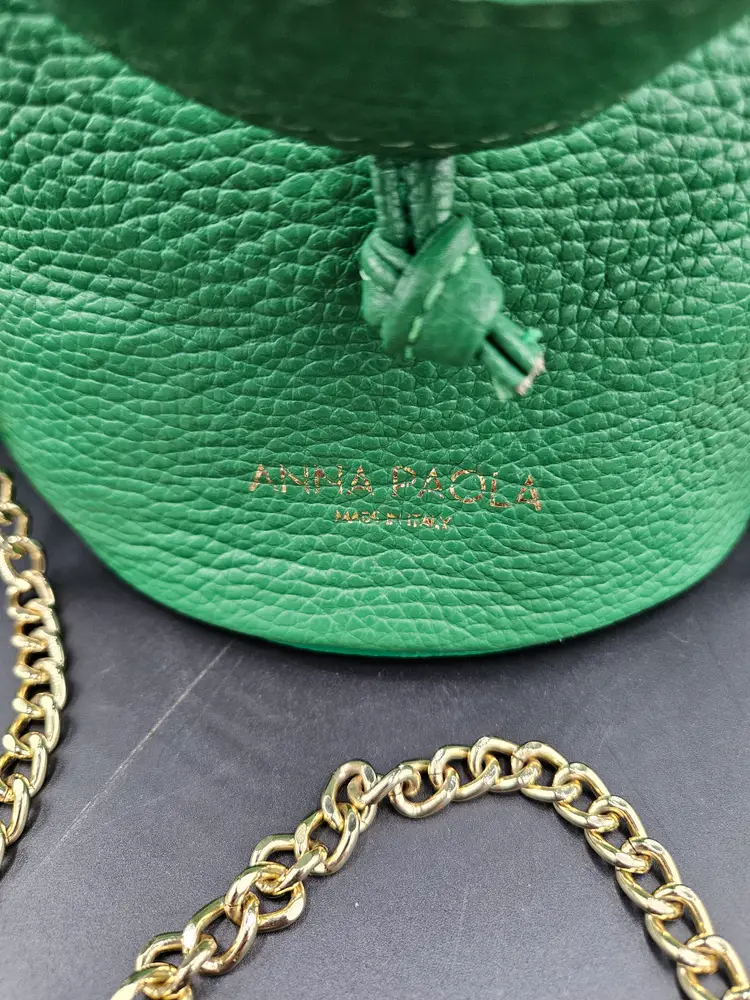 Anna Paola Kelly Green Bucket Handbag