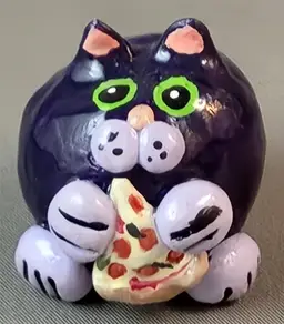 Shirley's Cats - Dark Purple with Pizza