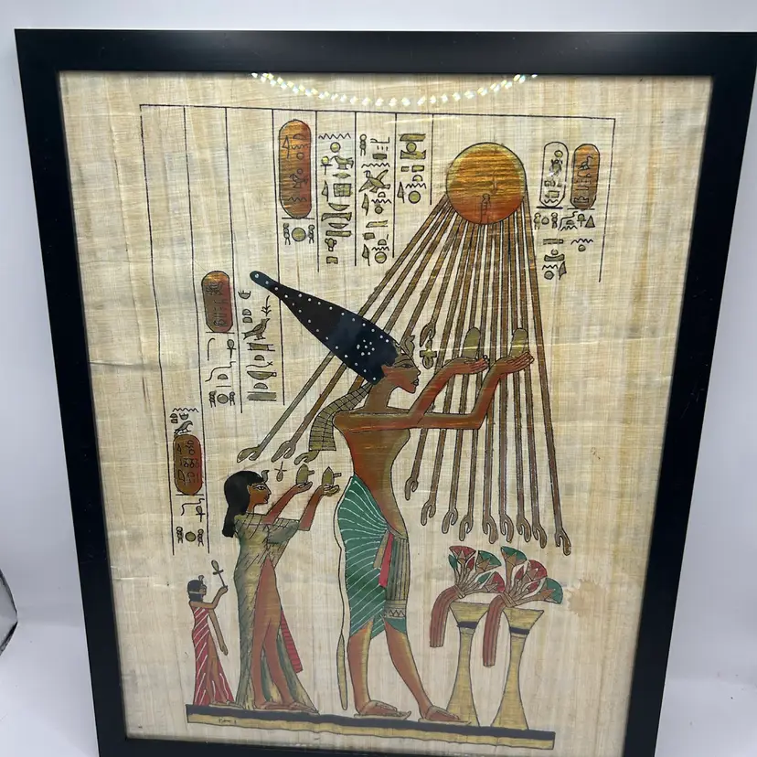 Vtg Papyrus Egyptian Art  3 Total 15x12
