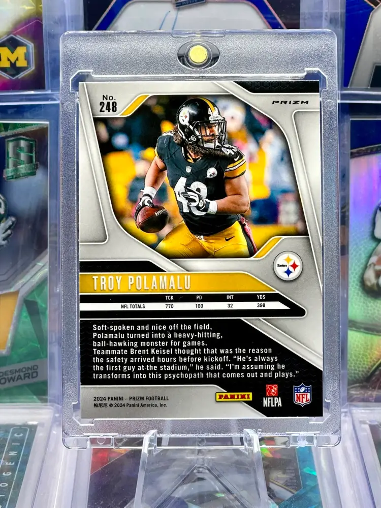 Troy Polamalu 2024 Prizm CASE HIT SSP Retail Red Holo #248 Pittsburgh Steelers
