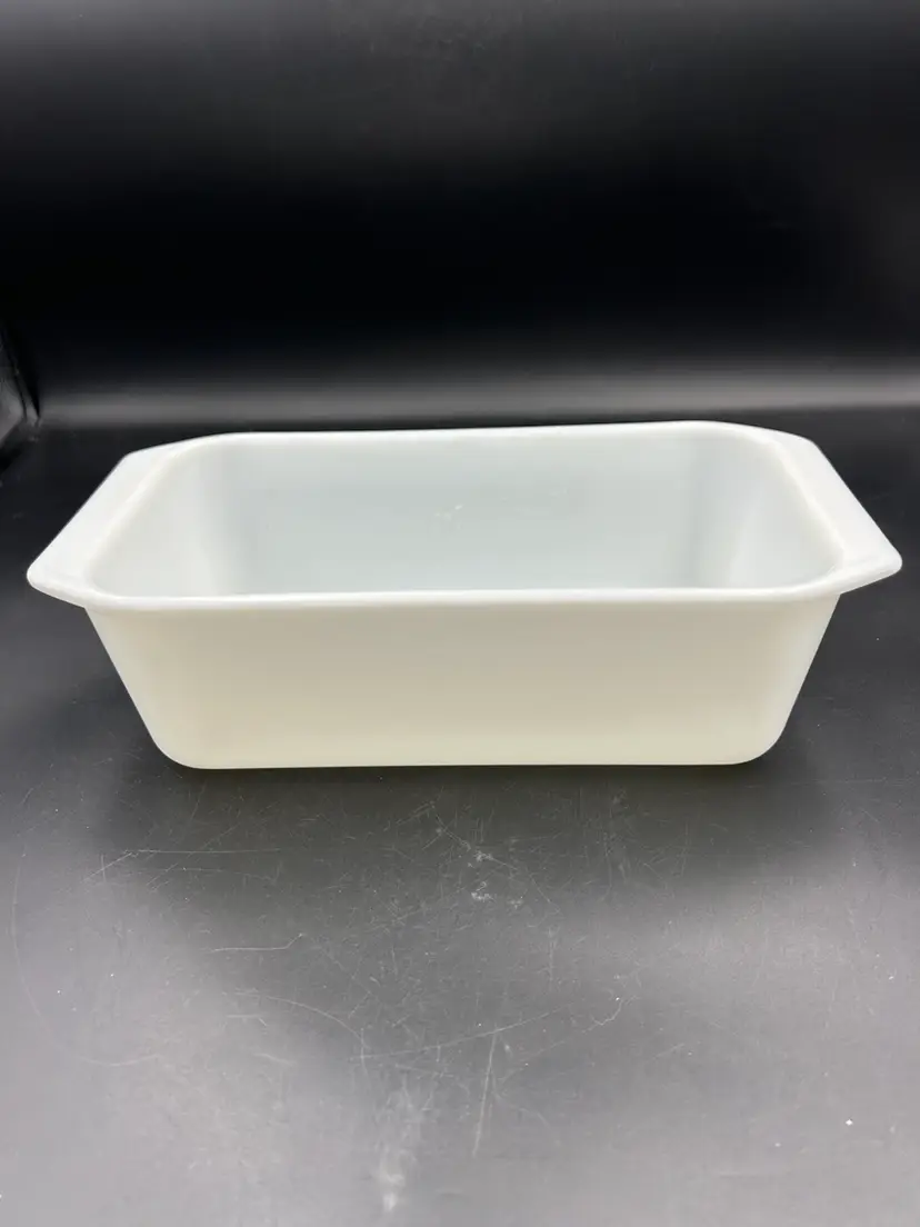 Vintage Pyrex Opal, White Milk, Glass Loaf Pan#213