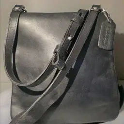 COACH Vintage Black Leather Crossbody Shoulder Bag #9473 Adj. Strap w/ Hangtag