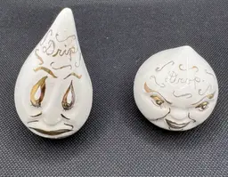 Vintage Anthropomorphic Drip and Drop Salt & Pepper Shakers, California Pottery