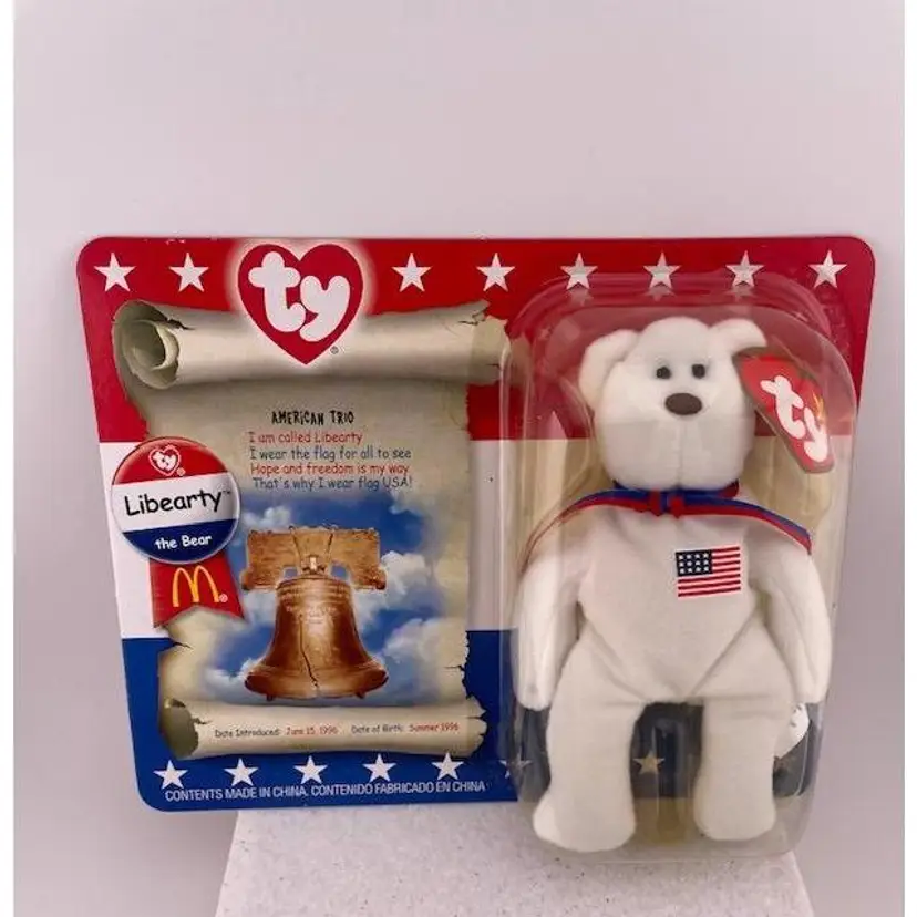 1996 McDonalds Liberty the Bear Beanie Baby - NIB Red, White and Blue
