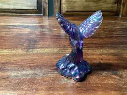 3156-Vintage Fenton Purple Iridescent Hummingbird, 4.5x3x3”