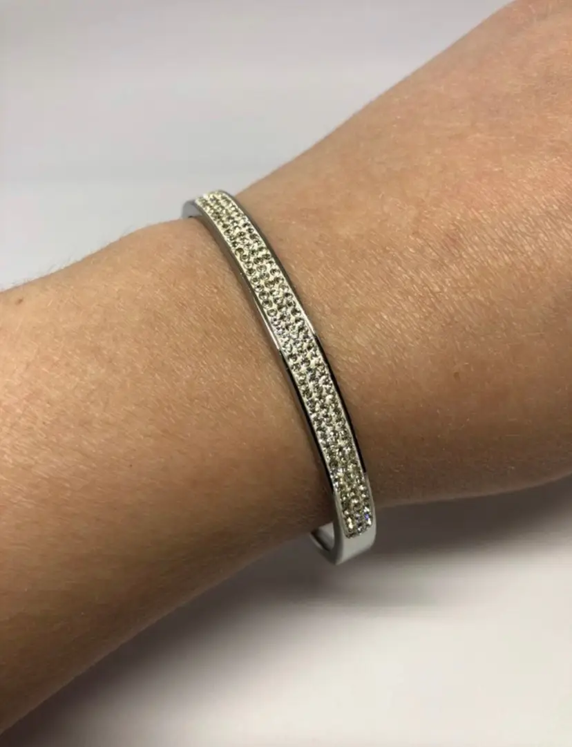 Stainless Steel & Jeweled Clasp Reversible Bracelet