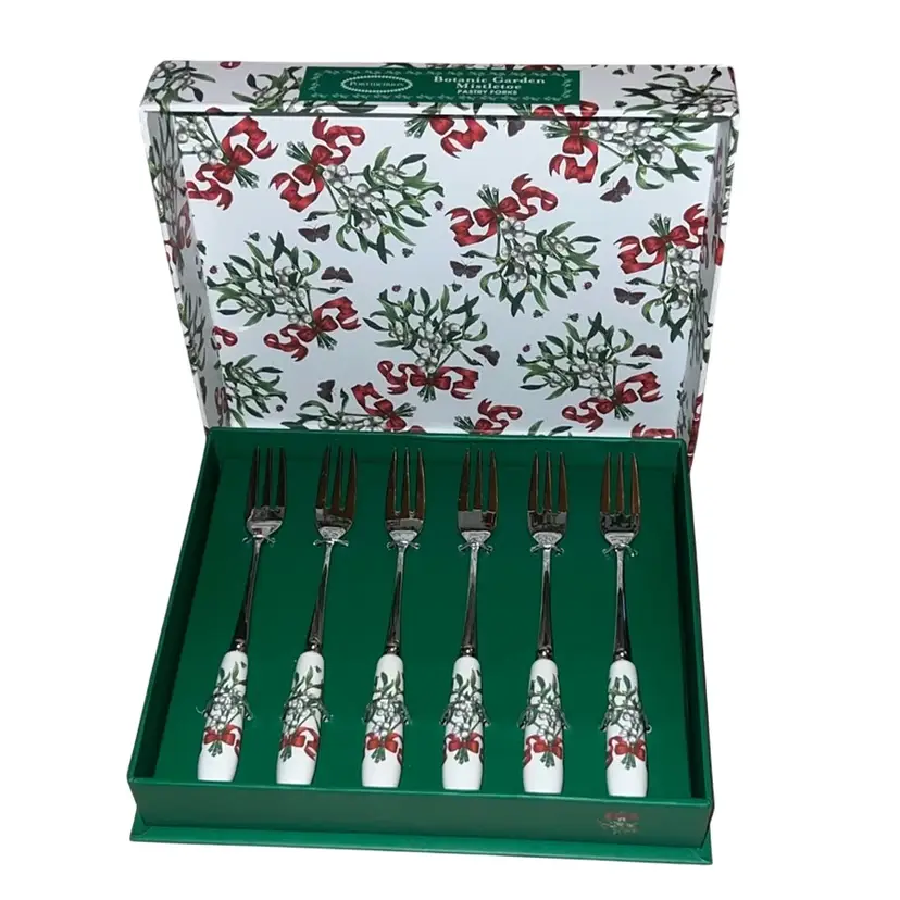 Portmeirion Botanic Mistletoe Garden Set of 6 Pastry Forks