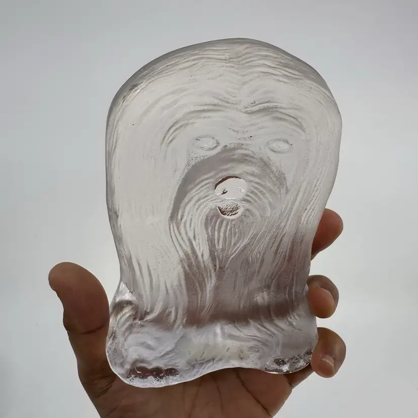 Glass Dog Figurine 6”