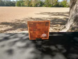 Real Silver & Recycled Texas Pecan End Grain Cutting Board - Kitchen Queen