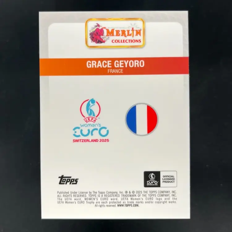 Grace Geyoro 2025 Topps Merlin WEURO Image Variation /150 Soccer Card