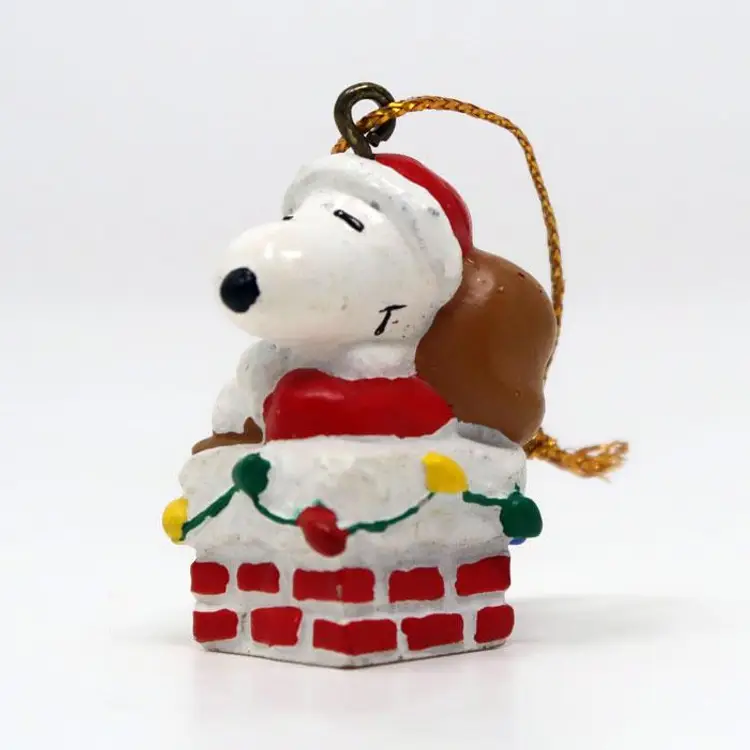 Snoopy Santa Chimney Miniature Ornament - Peanuts Christmas Decor