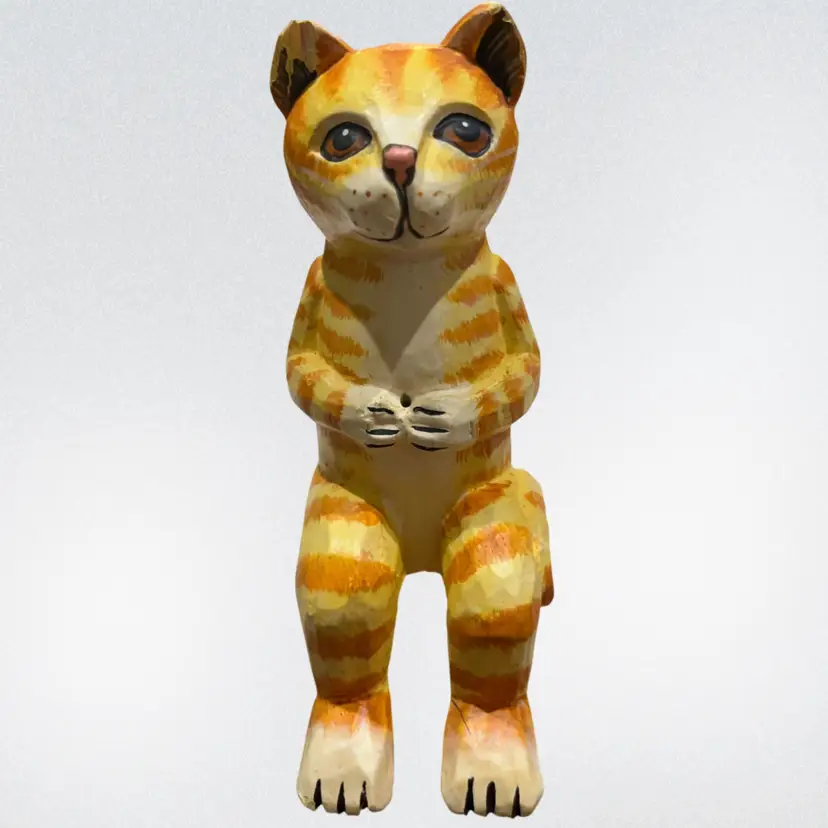 20. Hand Carved- Shelf Sitting- Cat