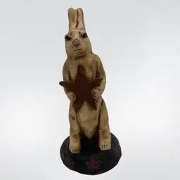 E. Smithson Primitive Style Bunny Rabbit Country Star Figurine