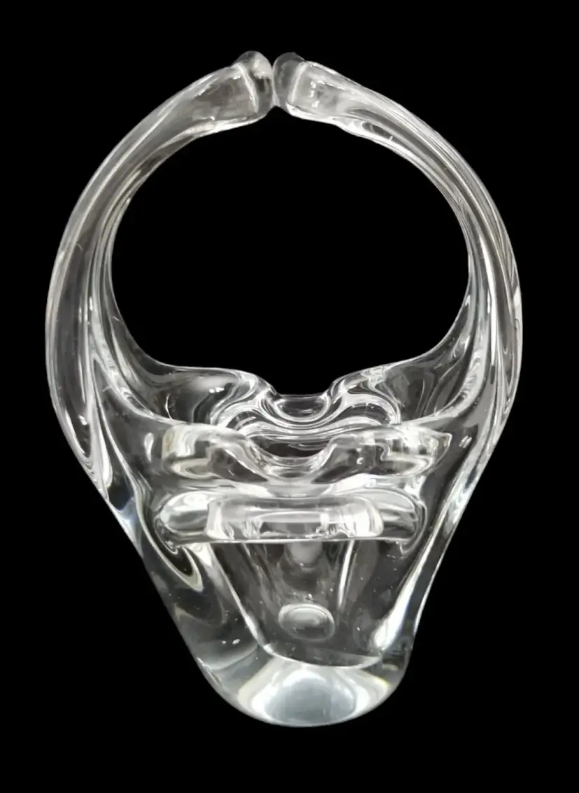#245 Vintage Art Glass Hand Blown Glass Basket