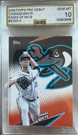 Thomas White 2025 Topps Pro Debut Stars of MILB #STAR-4 AGS 10