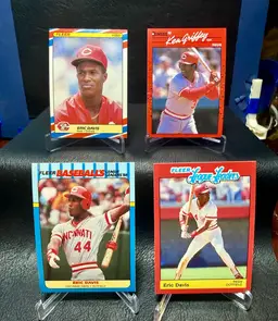 Eric Davis 1989 1988 Fleer League Leaders & More Cincinati Reds 8 Card Lot