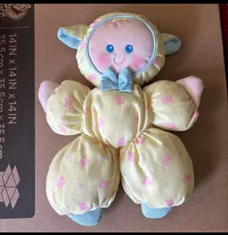 Vintage 1992 Fisher Price Slumber Babies Yellow Lamb Plush Doll CLEAN
