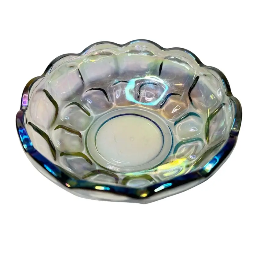 093. Federal Carnival Glass Yorktown Bowl Blue