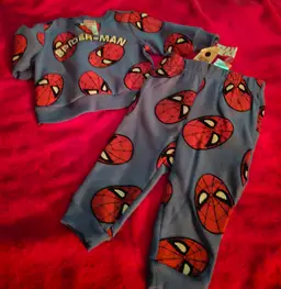 Marvel Spiderman 2Pc Jogger Sweat Suit Set Boys Size 12M New W/Tags