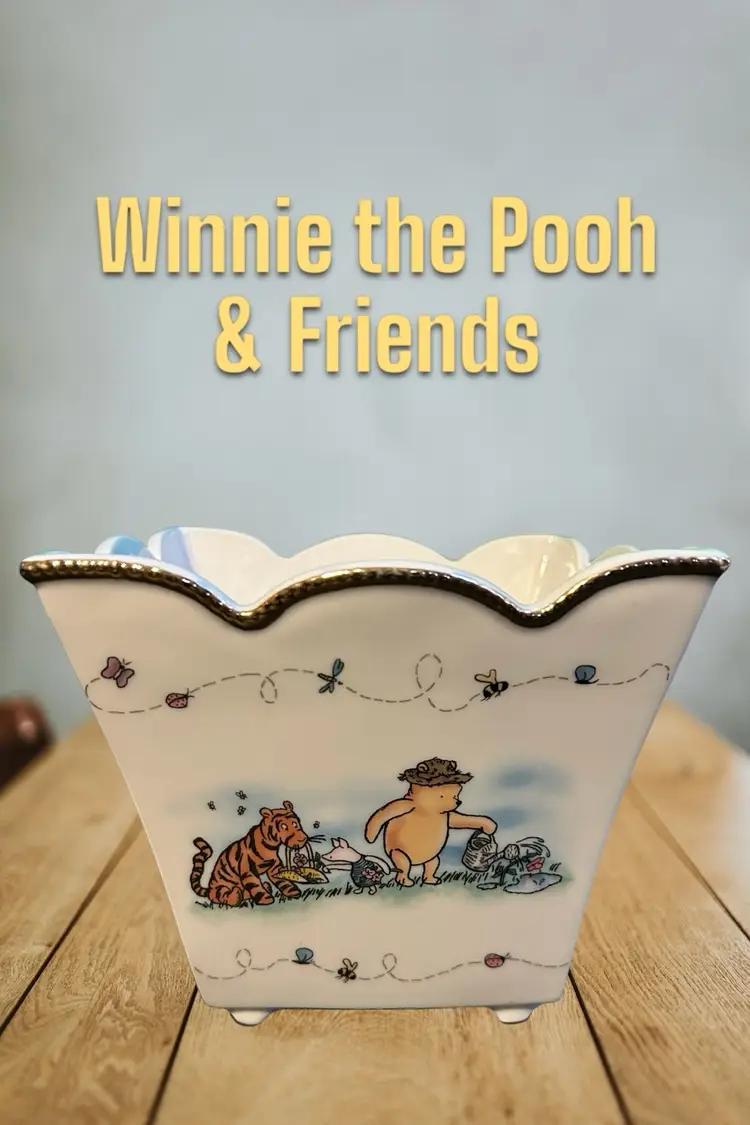 Winnie The Pooh Ivory China Planter Or Wastebasket Or Just For storage.