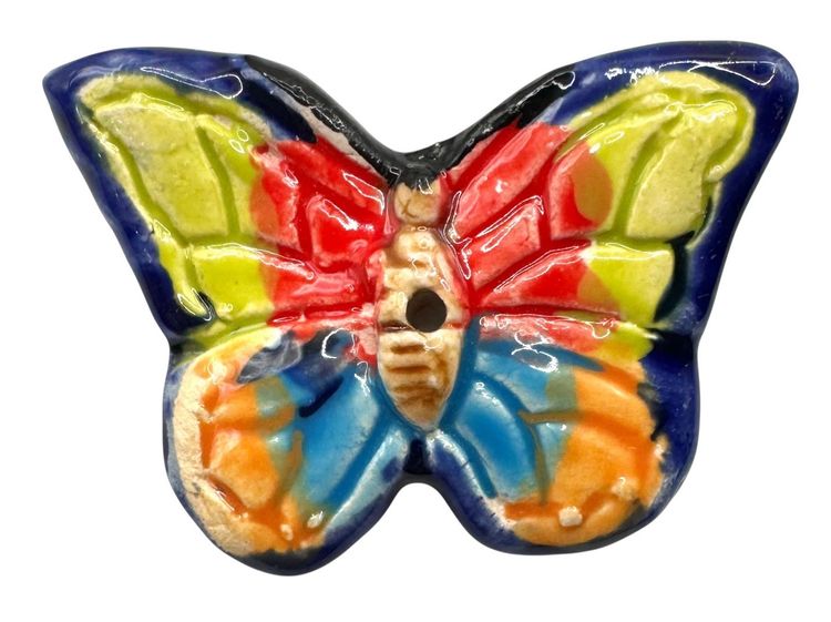 Miniature Pottery Figurine Bead Made in Peru Butterfly Bug Insect 1.75”