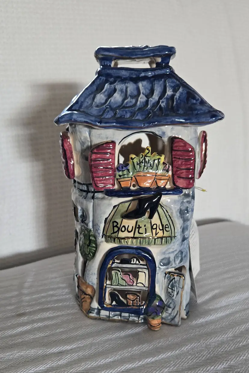 Blue Sky Clayworks Heather Goldminc "Shoe Boutique" Luminous  Tea Light Or Candle Holder