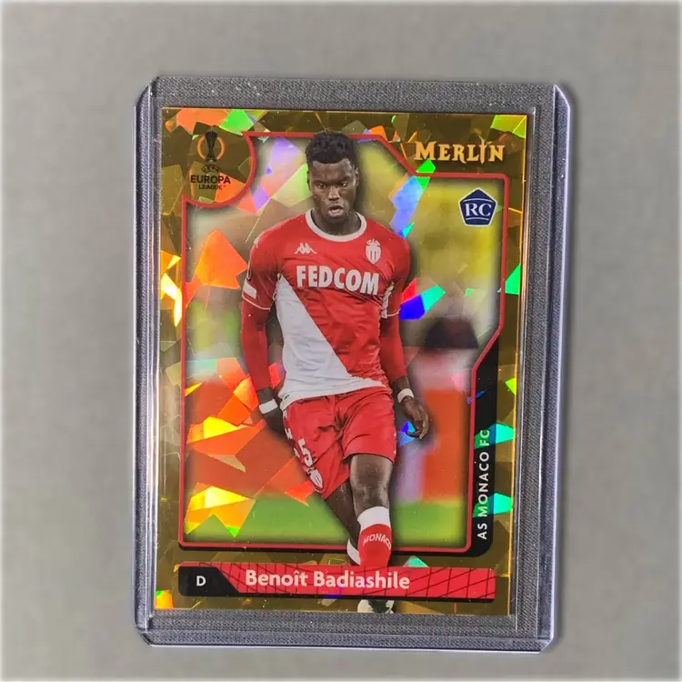 2021-22 Topps Merlin Chrome UEL BENOIT BADIASHILE /50 Rookie Gold Atomic Monaco