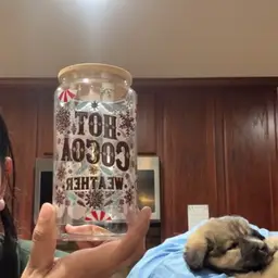 16oz Glass Cup Hot Cocoa Weather