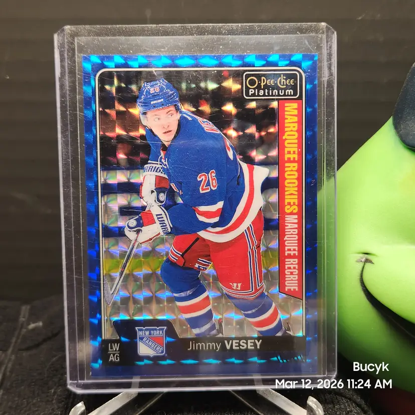 2016/17 OPC Platinum Marquee Rookies Blue Cubes - Jimmy Vesey New York Rangers 74/99