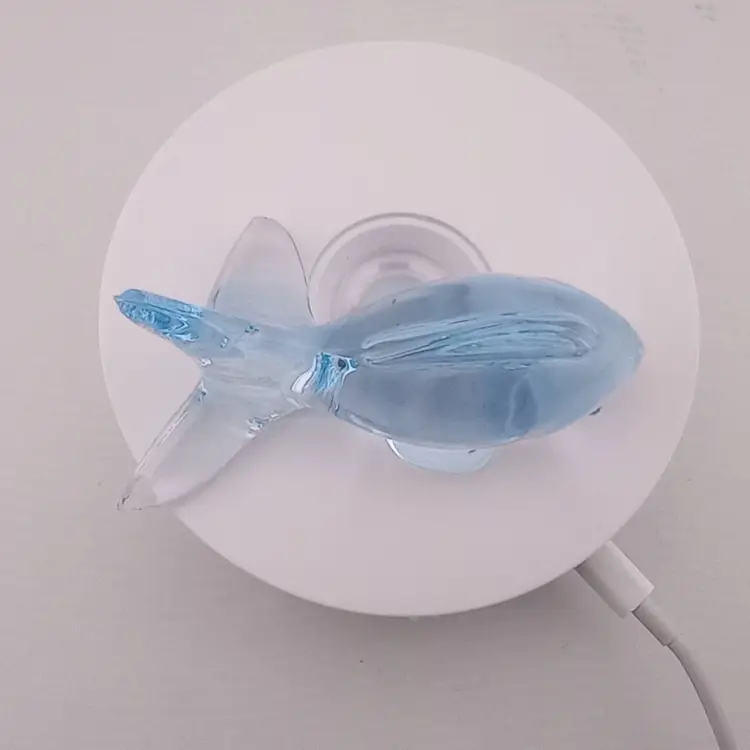 Oneida crystal Blue fish paperweight